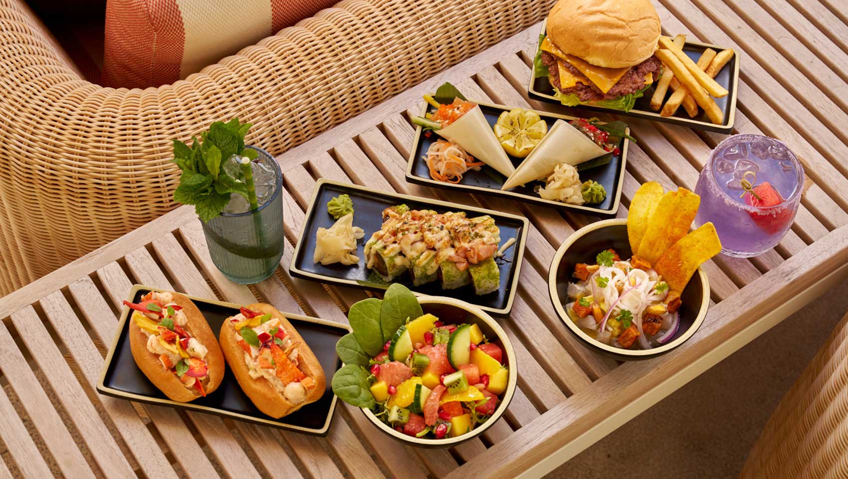 Meal spread at Seafire Grand Cayman