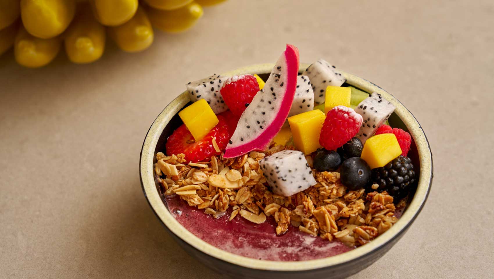 Dragonfruit bowl at Nana Cabana Grand Cayman