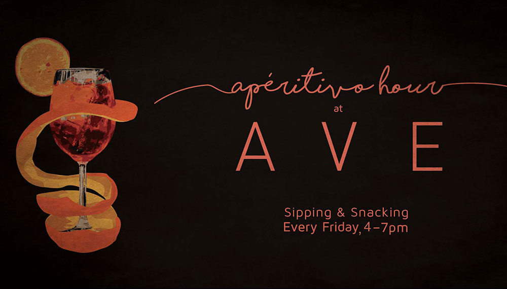 ave aperitivo hour event poster