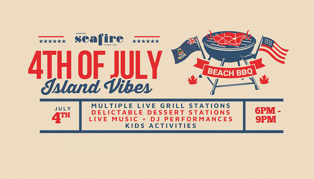 Fourth of July event flyer with date of 4th of July and activities offered