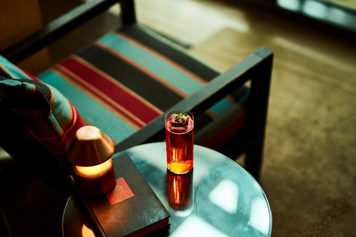 Cocktail on table at Library by the Sea