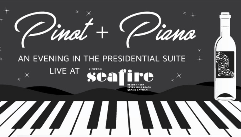 pinot and piano event flyer