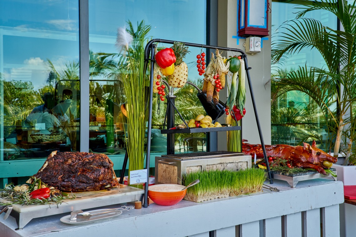Fruit and meat brunch stations at Kimpton Seafire