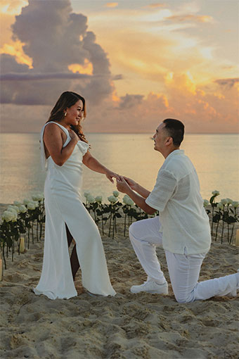 Beach proposal at Kimpton seafire