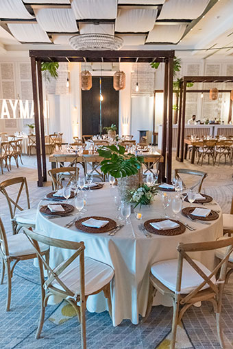 indoor reception set-up at Kimpton seafire