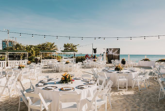 beach reception set-up at Kimpton seafire