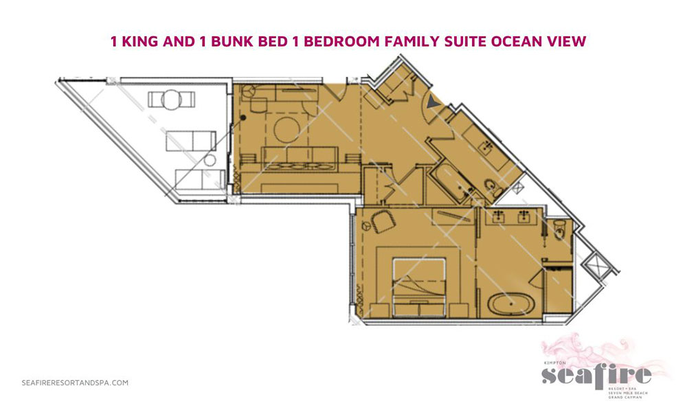 1 King and 1 Bunk Bed 1 Bedroom Family Suite Ocean View