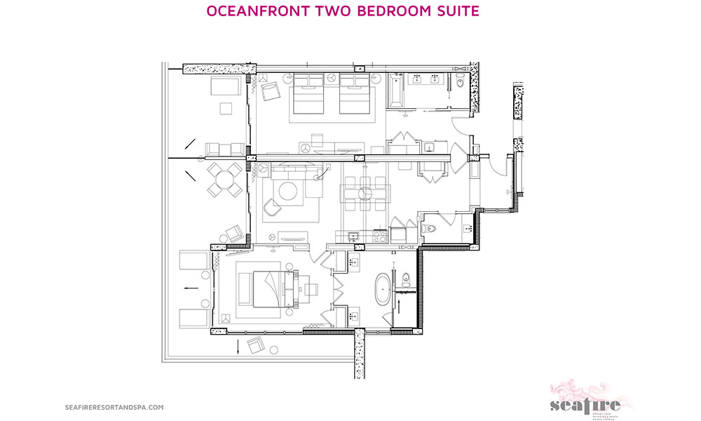 oceanfront two bedroom suite living room
