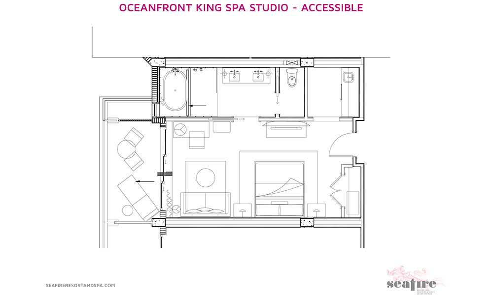 Oceanfront King Spa Studio ADA
