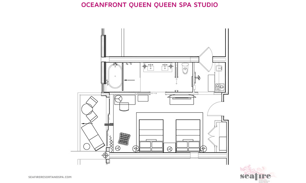 Oceanfront spa bathroom