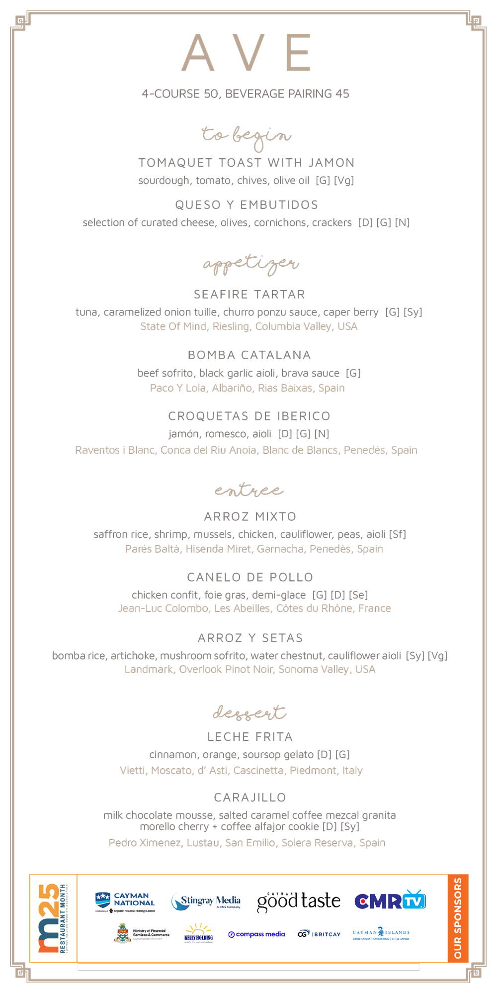 Menu for Restaurant Month in October