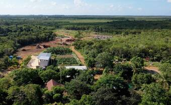 Aerial view of Beacon Farms in the Cayman Islands
