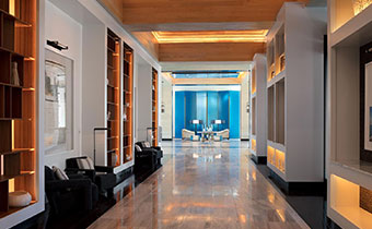 hotel hallway and lounge