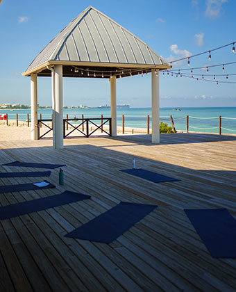 kimpton seafire beach deck set for wellness event