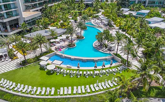 The pool at Kimpton Seafire resort from above